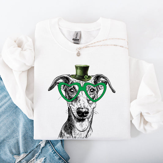 Whippet, Adorable Dog, St Patrick's Day, Lucky, Irish Sweatshirt