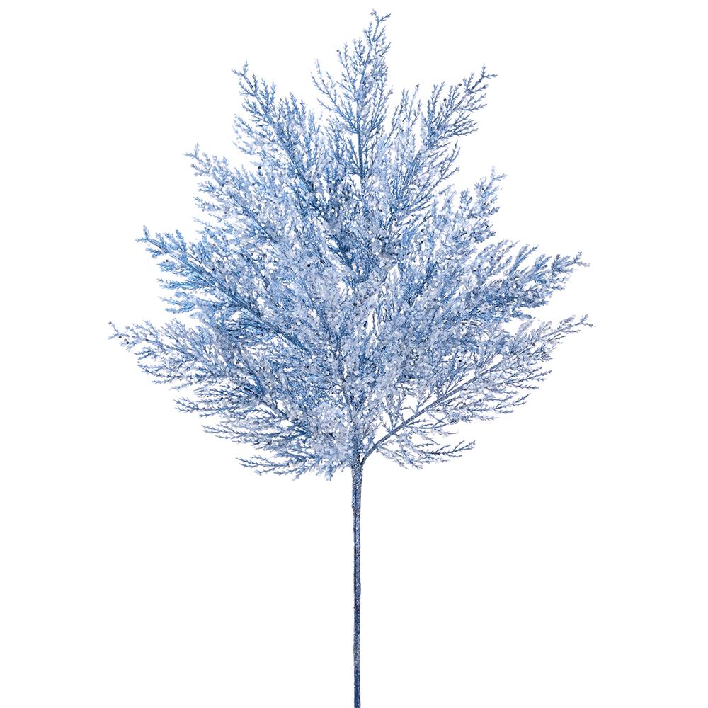 27" Glittered Pine Spray Blue
