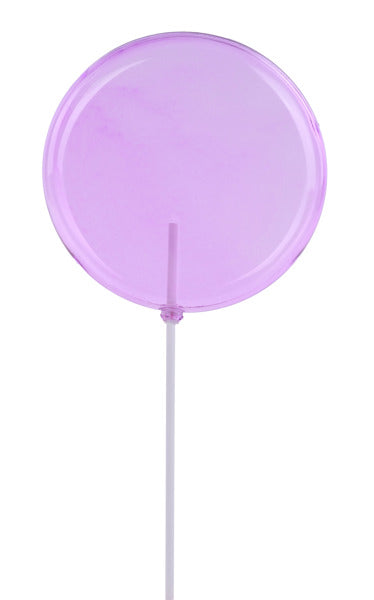 150MM LOLLIPOP W/STICK, 13.75"OAL CLEAR LAVENDER