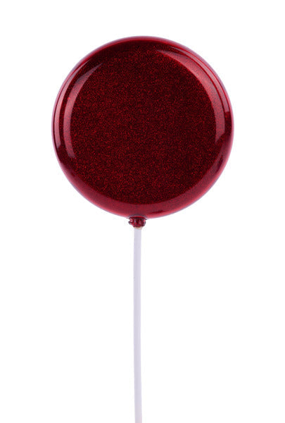 120MM GLTTR LOLLIPOP W/STICK, 11.75"OAL RED