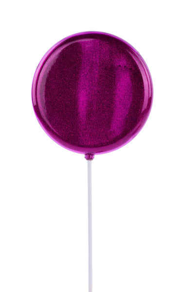 150MM GLTTR LOLLIPOP W/STICK, 13.75"OAL HOT PINK