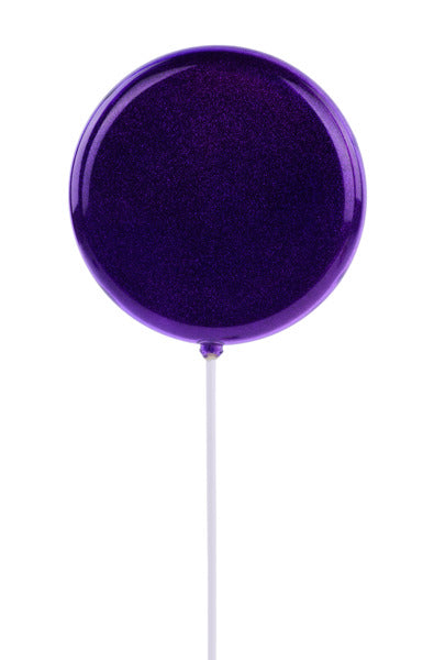 150MM GLTTR LOLLIPOP W/STICK, 13.75"OAL PURPLE