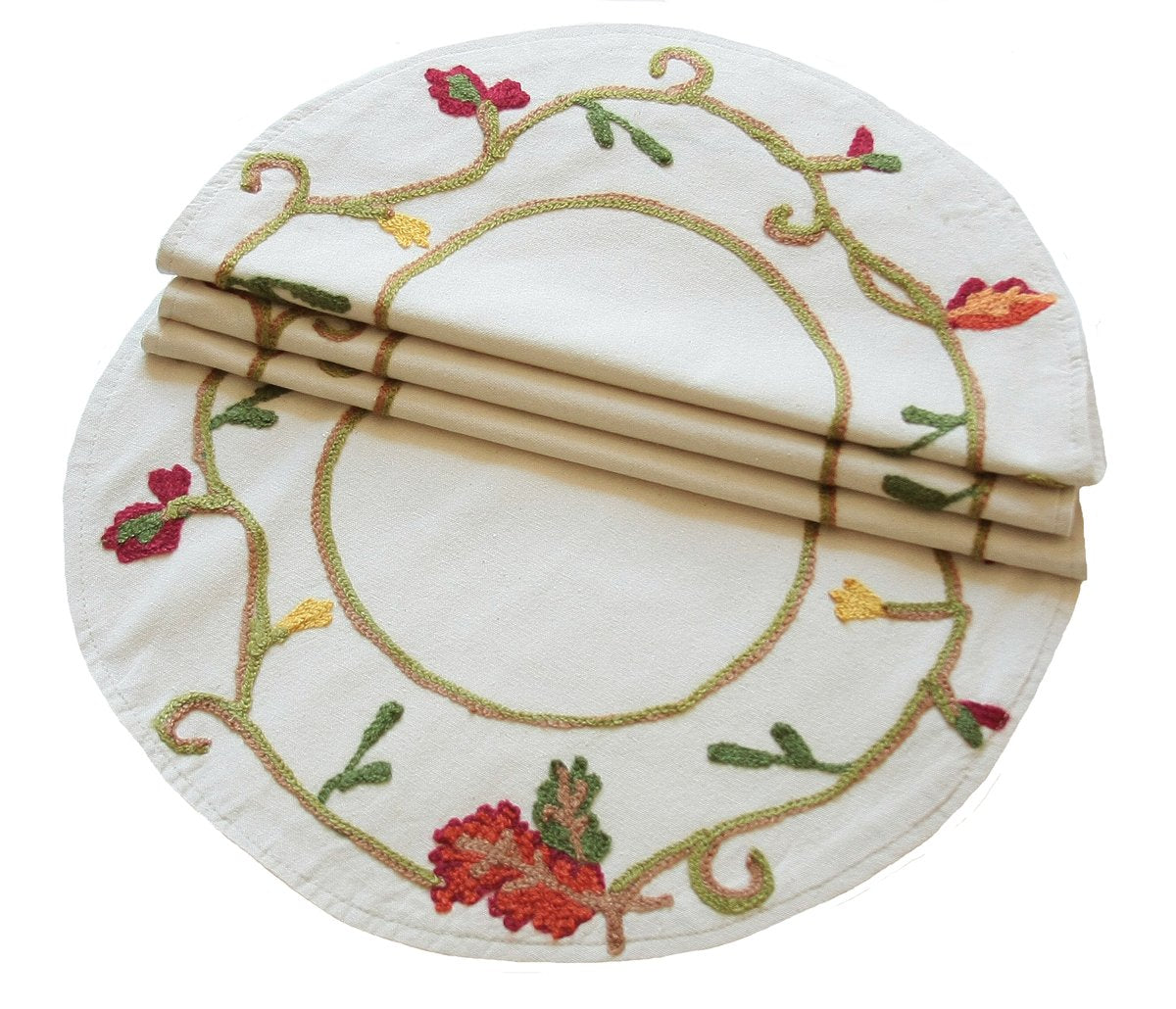 XD10813 Harvest Vine Round Placemats,16" Set of 4