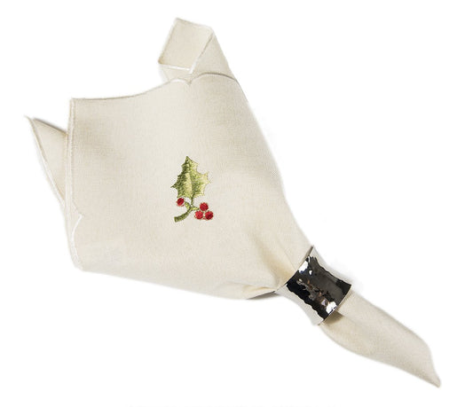 XD13188 Winter Berry Napkins,21"x21", Set of 4