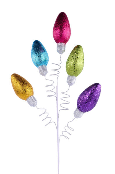 36"L HEX GLITTER LIGHT BULB SPRAY PNK/PRPL/TURQ/LIME/YLW