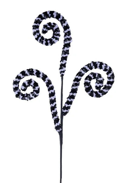 27" SEQUIN COIL SPRAY BLACK/WHITE