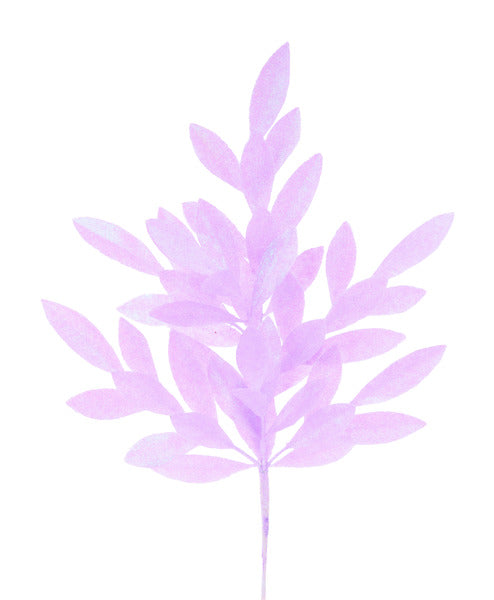 23"L GLITTER BAY LEAF SPRAY LAVENDER