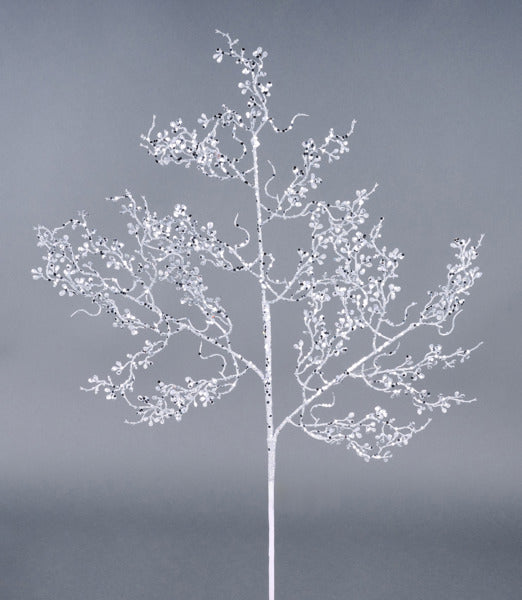 29"L GLITTER FLAT SEED BERRY SPRAY SILVER