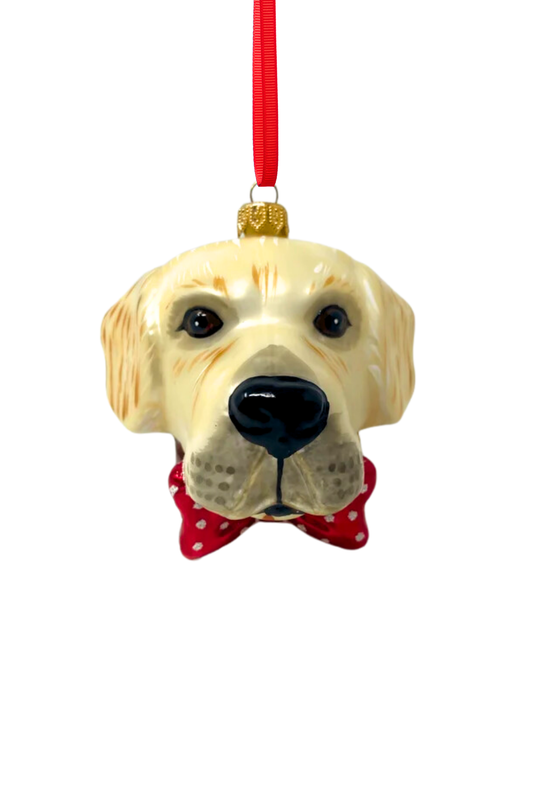 Golden Labrador Glass Christmas Ornament
