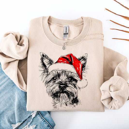 Yorkie, Santa, Yorkshire Terrier Dog, Christmas, Dog Lover, Pet Sweatshirt