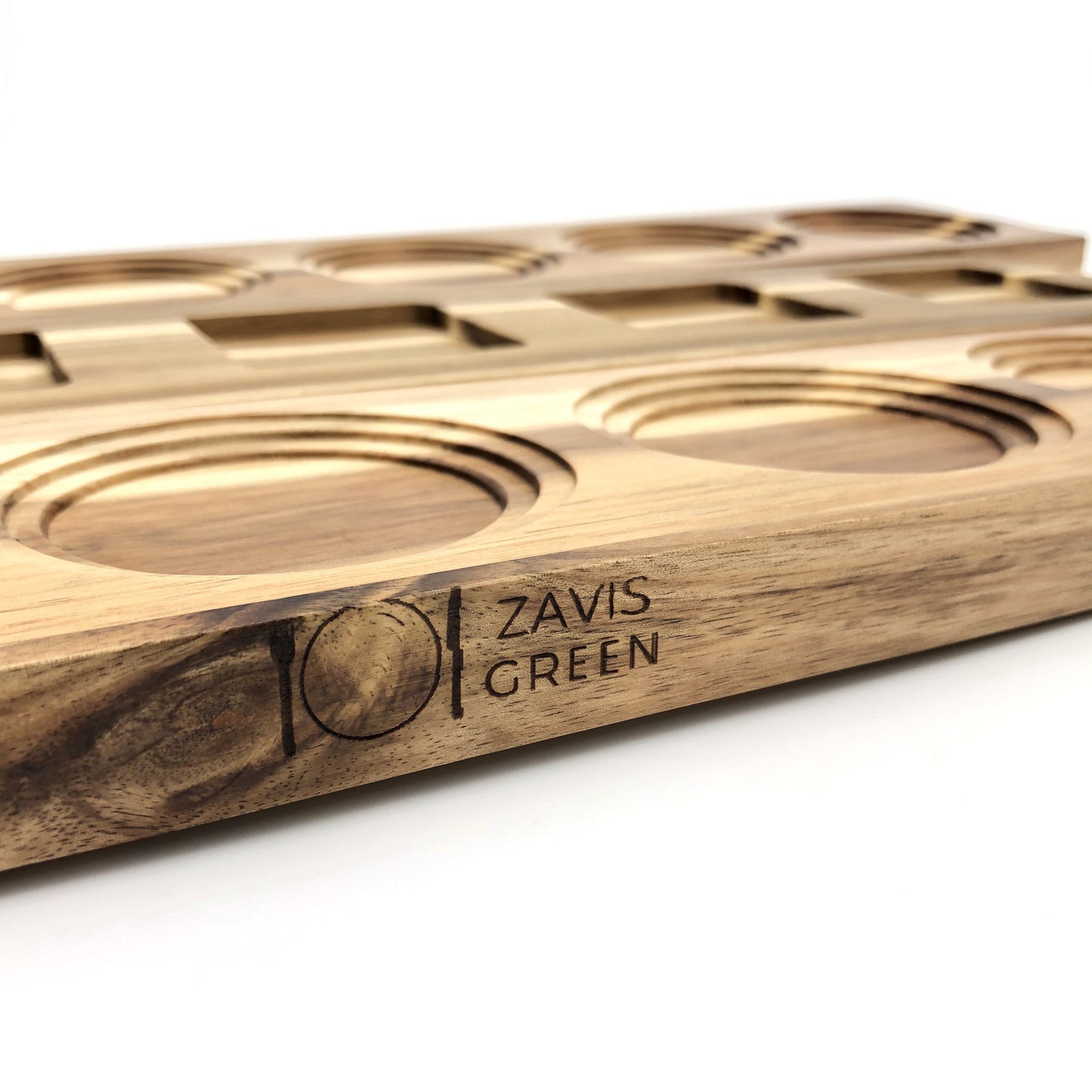 Zavis Green Acacia Wood 3 Hole Double sided Flight Board 14" |