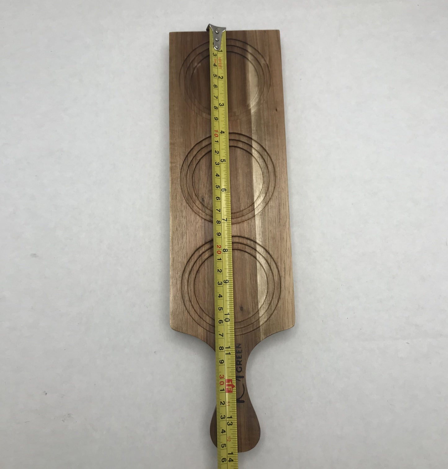Zavis Green Acacia Wood 3 Hole Double sided Flight Board 14" |