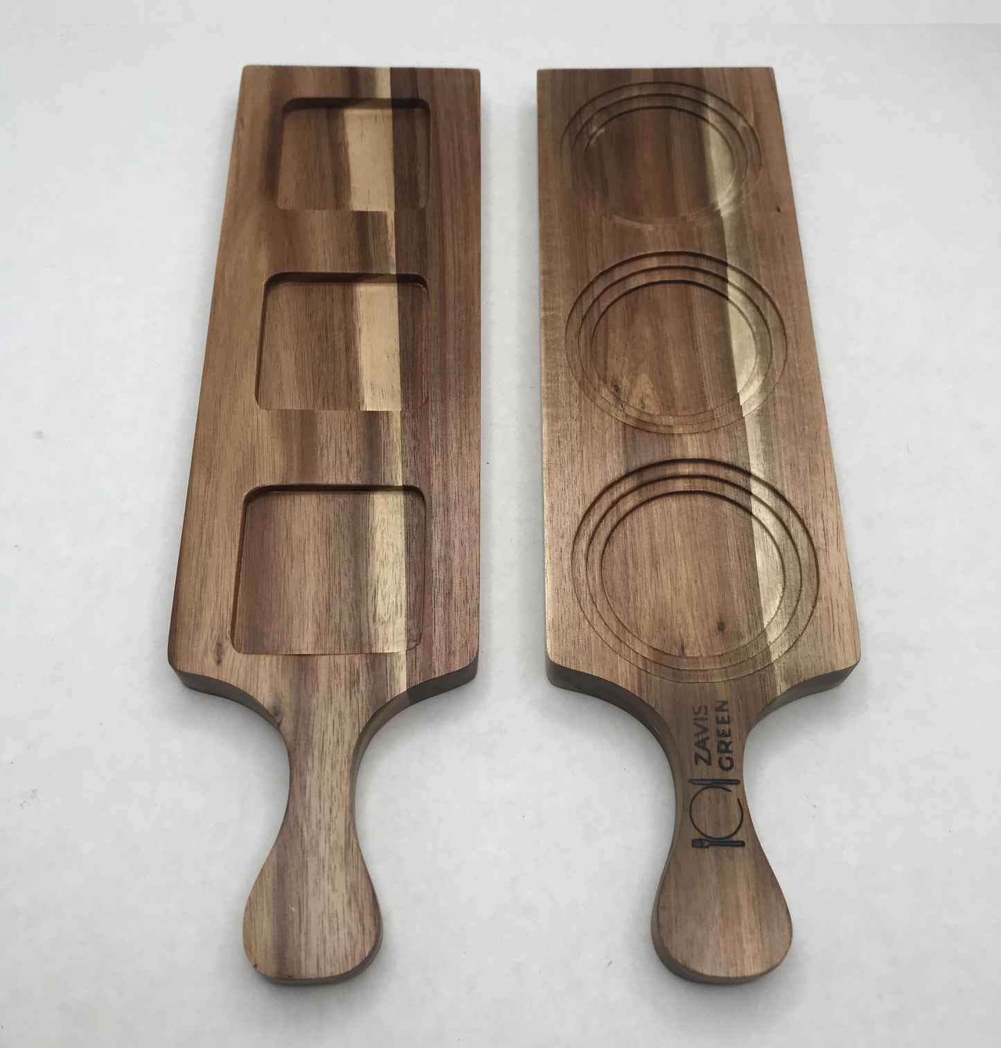 Zavis Green Acacia Wood 3 Hole Double sided Flight Board 14" |
