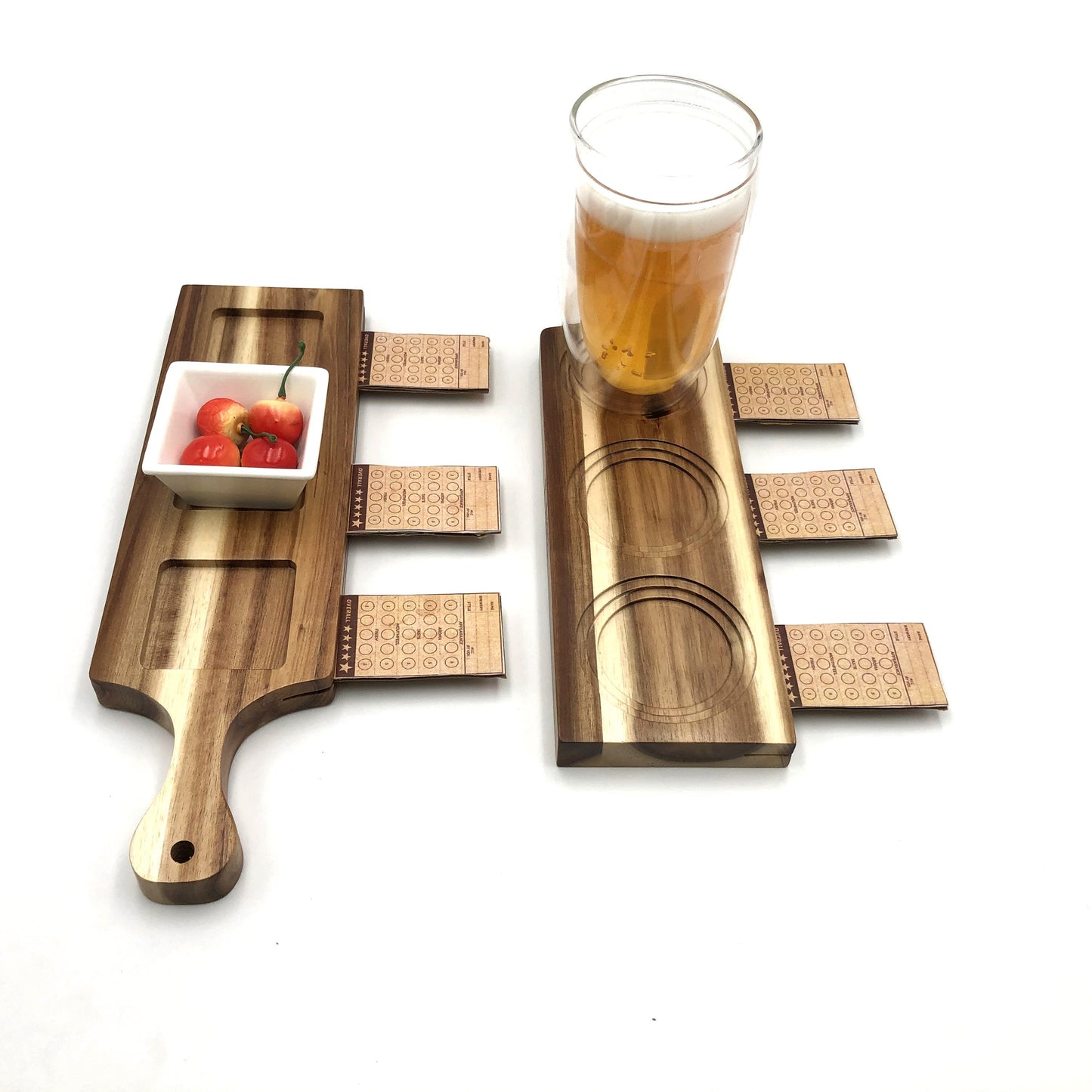 Zavis Green Acacia Wood 3 Hole Double sided Flight Board 14" |