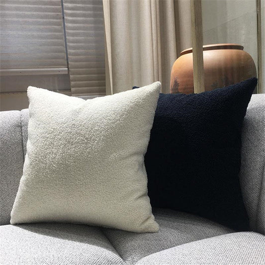 18"x18" Teddy Faux Fluffy Solid Color FULL set of Throw Pillow (With Insert)