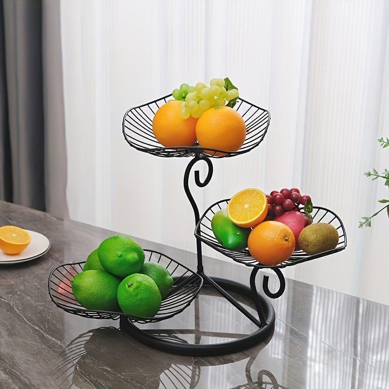 Elegant 3Tier Iron Fruit and Snack Display Stand