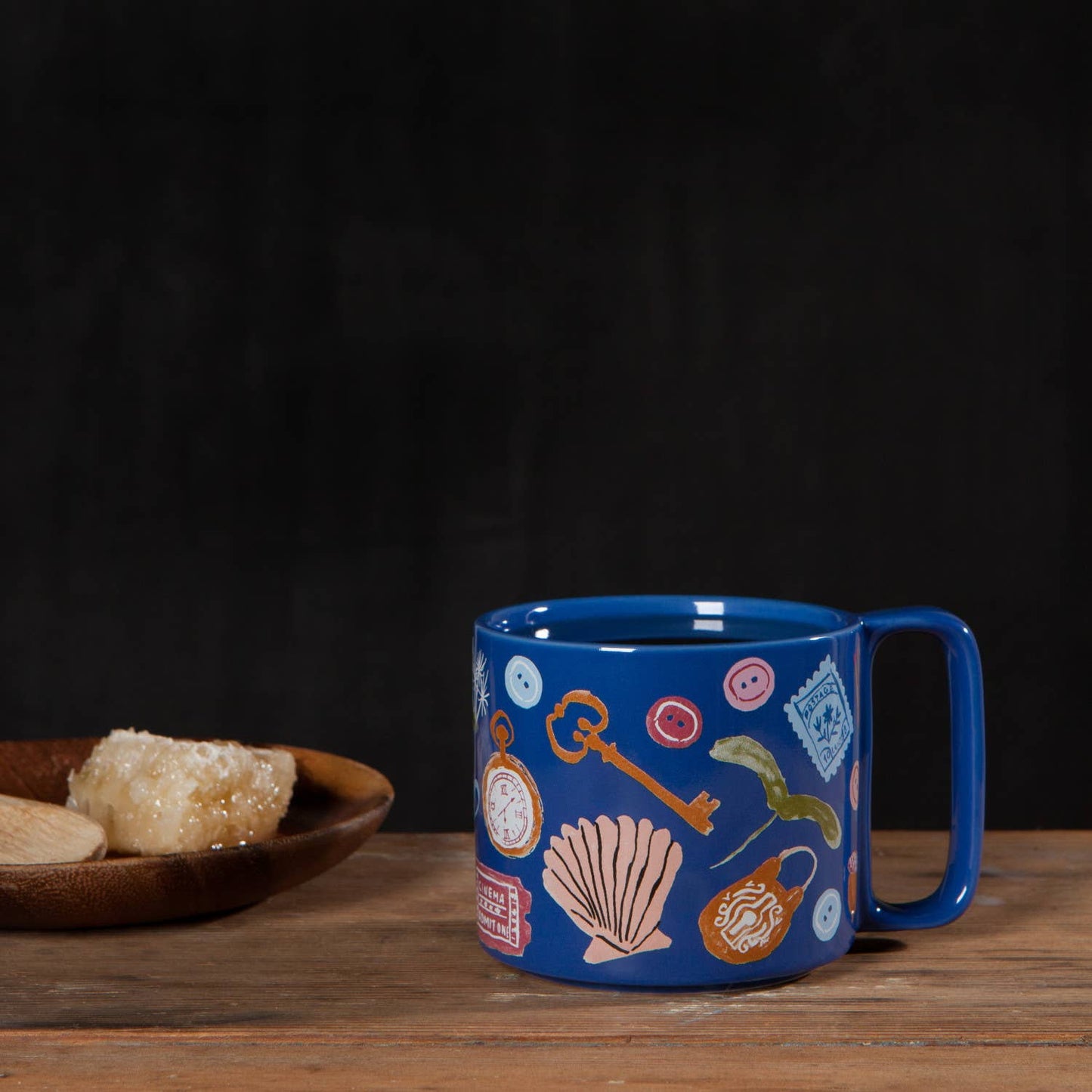 Finders Keepers Ceramic Studio Midi Mug | Cobalt Blue Coffee Tea Cup