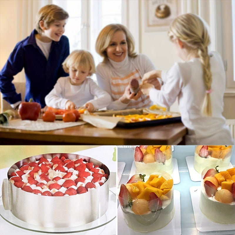 Expandable Stainless Steel Cake Ring Mold Adjustable Baking Tool