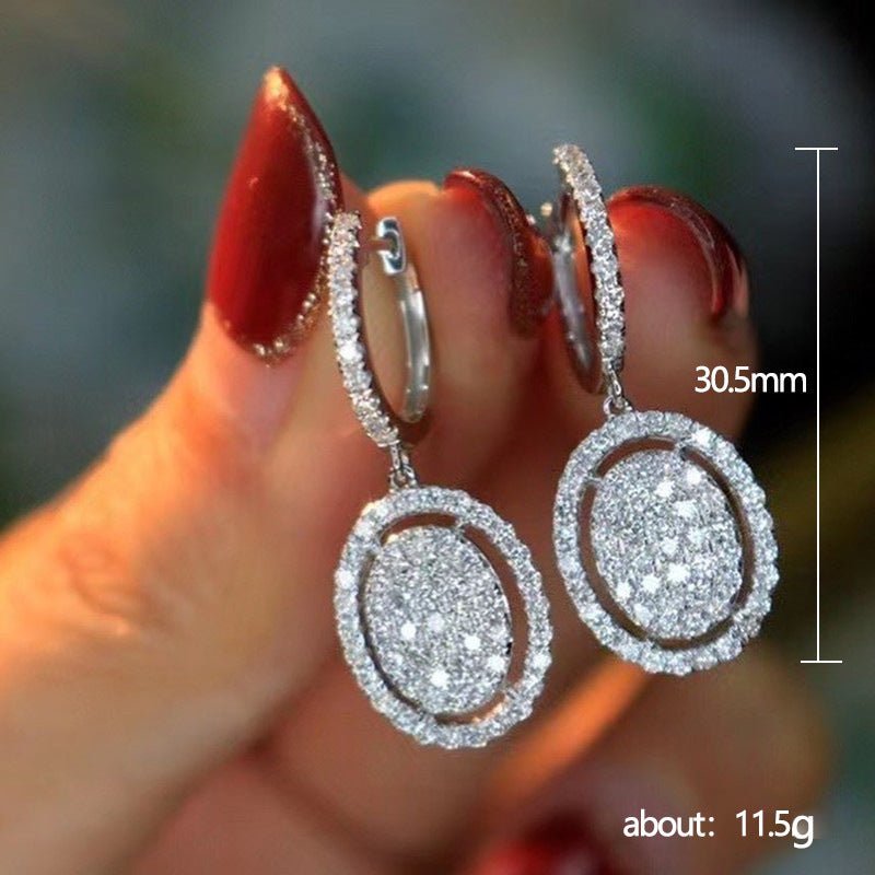 White Gold Oval Earrings - Stylish Elegance for Every Occasion