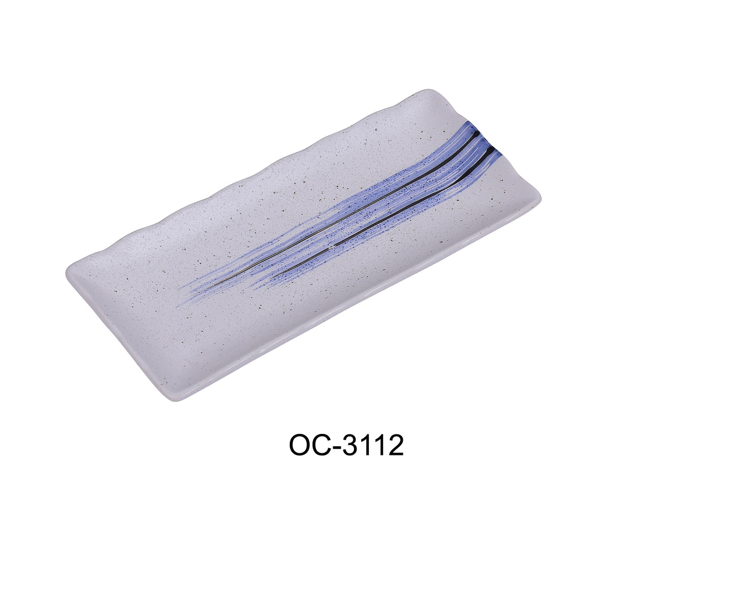 Yanco OC-3112 Ocean 11 1/2" X 5 1/2" RECTANGULAR SUSHI PLATE | Kitchen + Metal