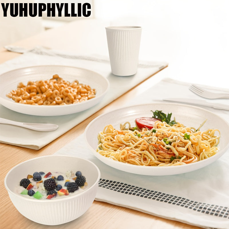 Yuhuphyllic 24Piece Durable Dinnerware Set for Camping Dorms