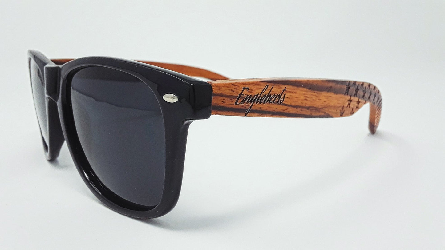 Zebrawood Sunglasses, Stars and Bars, Polarized, Handcrafted | Kitchen + Metal