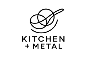Alternative Kitchen + Metal logo with circles and pen strokes