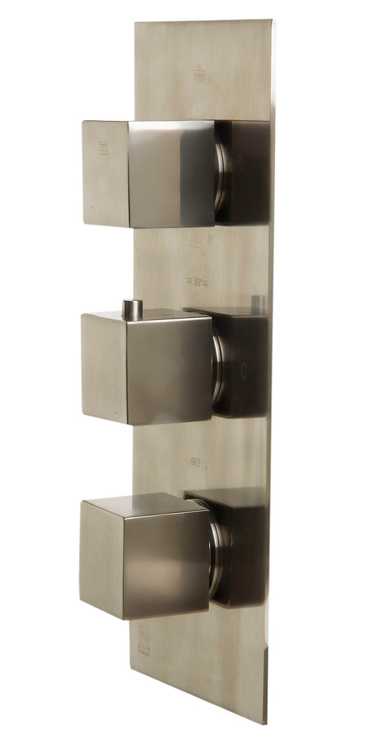 ALFI brand AB2901 Concealed 4-Way Thermostatic Valve Shower Mixer /w Square Knobs