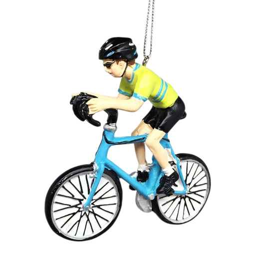 Bicycle Riding Ornament - Blue Bike