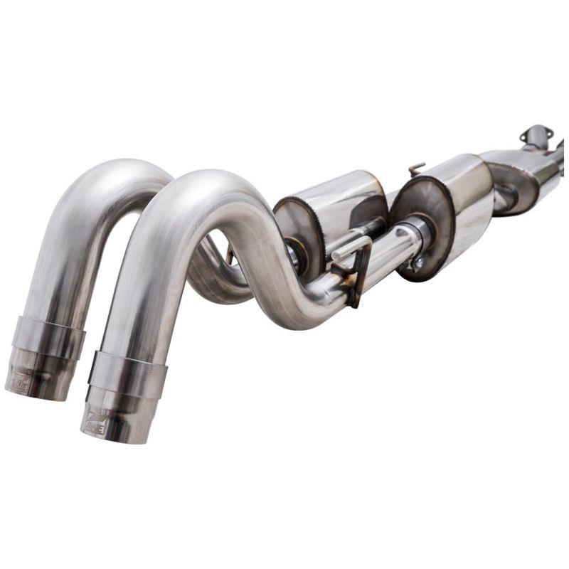 AWE 2016-2023 Toyota Tacoma 0FG Catback Exhaust w/ BashGuard - Dual Diamond Black Tips
