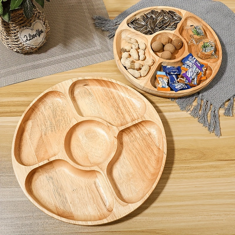 Multifunctional Wooden Cheese Snack Tray with Dividers