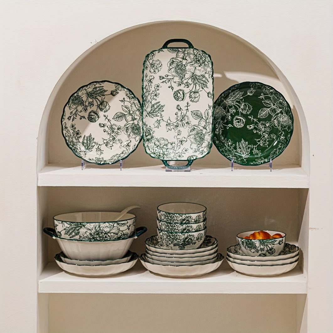 Elegant Rose Floral Salad Plates Set Ideal Gift