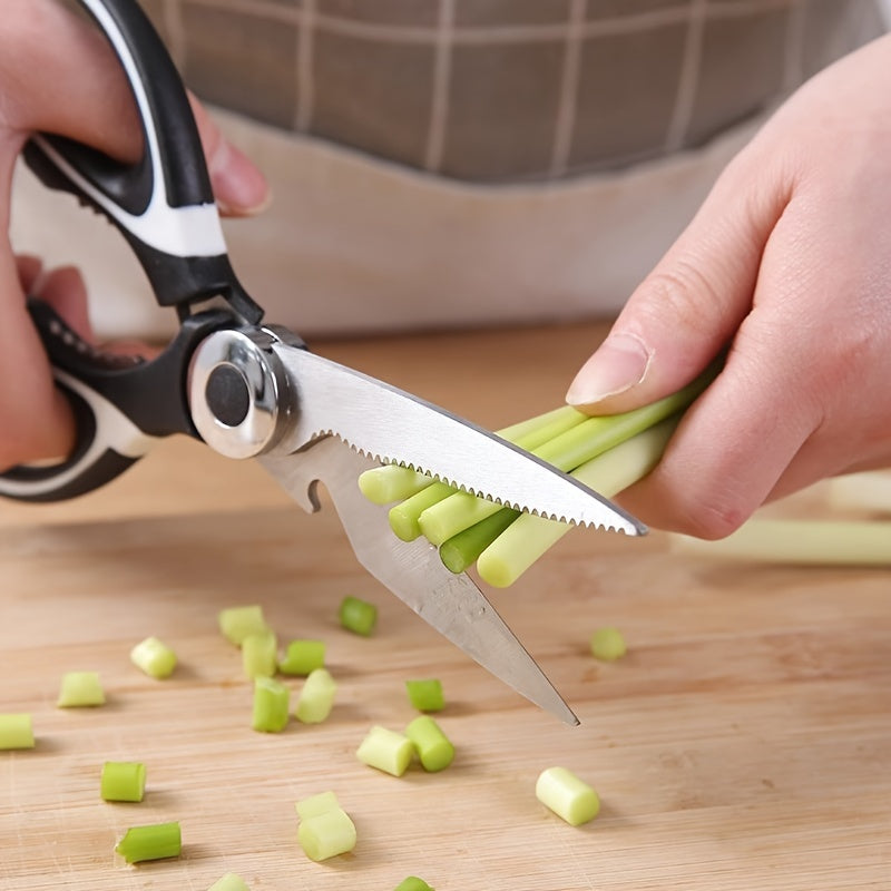 Multifunctional Stainless Steel Kitchen Scissors with Nut Bottle