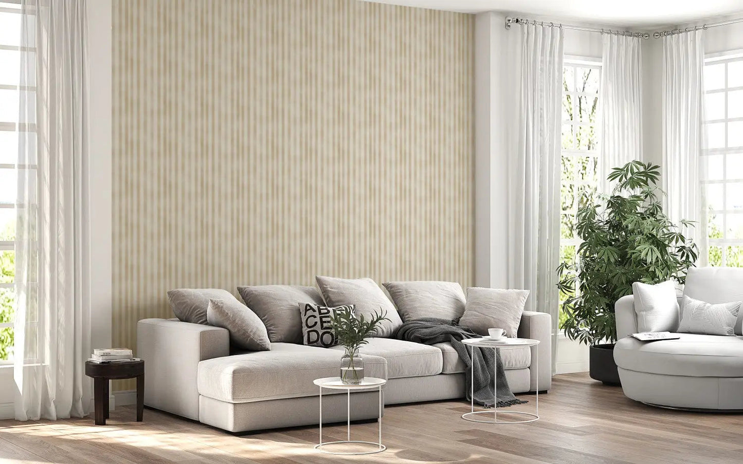 Timeless Taupe Ticking Stripe