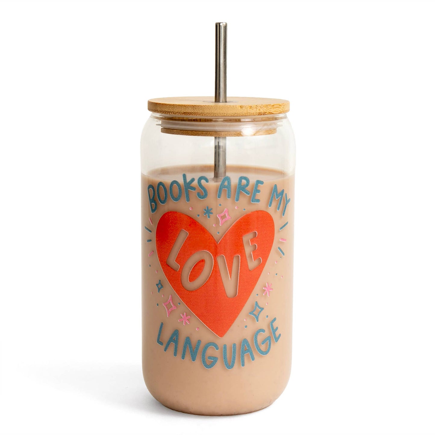 Pippi Post - Books Are My Love Language Glass Can