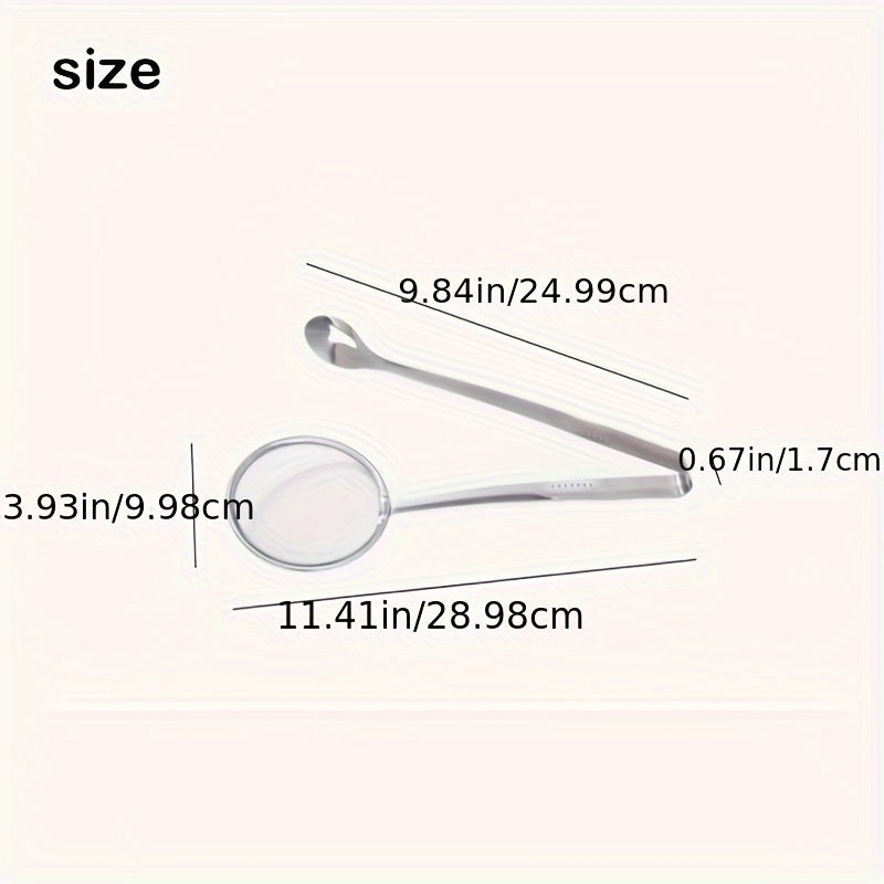 HeatResistant Stainless Steel Strainer Tongs for Frying