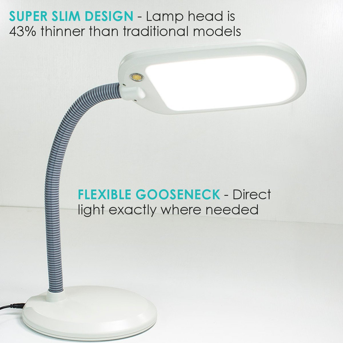 26"H LED Bright Reader Natural Daylight Full Spectrum Desk Lamp Grey | Lighting | Kitchen + Metal