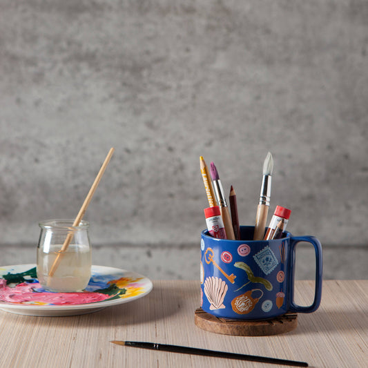 Finders Keepers Ceramic Studio Midi Mug | Cobalt Blue Coffee Tea Cup