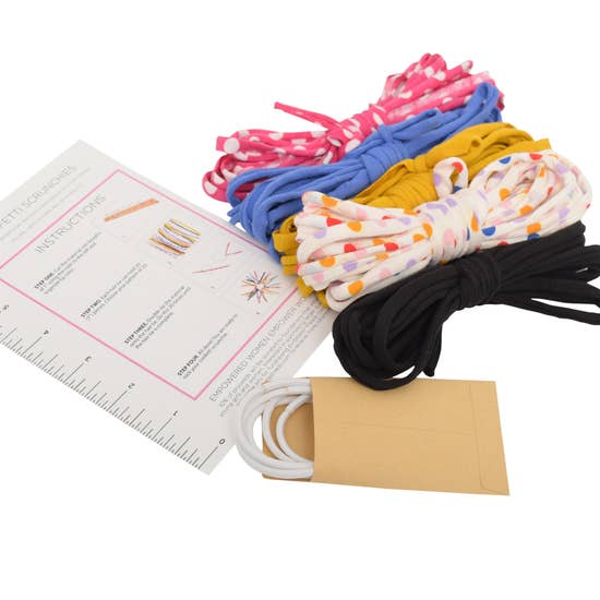 Colorful shoelaces with packaging and instructions on a white background