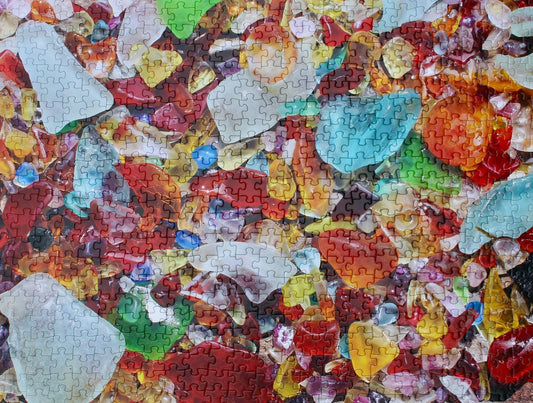 Beach Glass: Rainbow Colored 550 Piece Jigsaw Puzzle