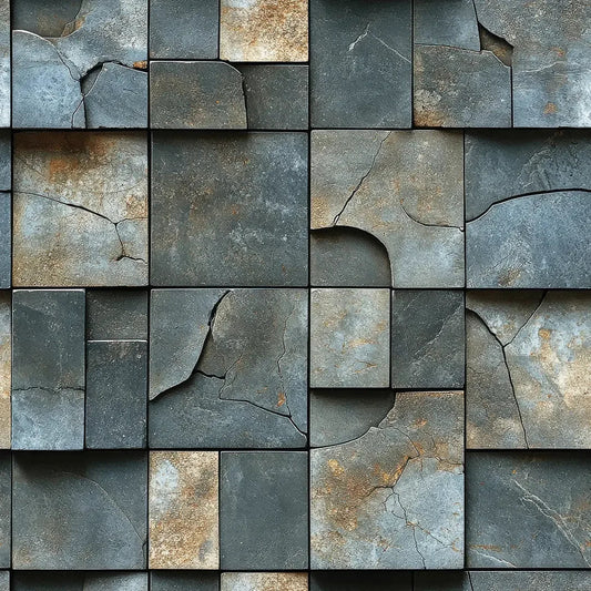 Fractured Slate Block Mosaic
