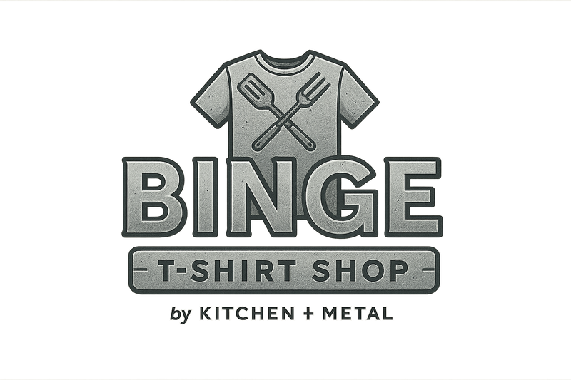 Binge T-shirt Shop logo by Kitchen + Metal