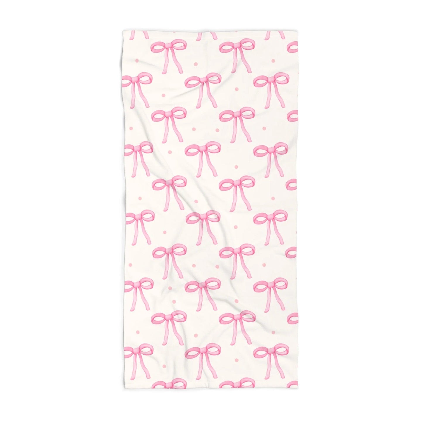 Customizable: Cute Pink Bow Beach Towel, Summer Towel, Pool Accessory, Gift for Her, Beach Accessories, Vacation Essentials