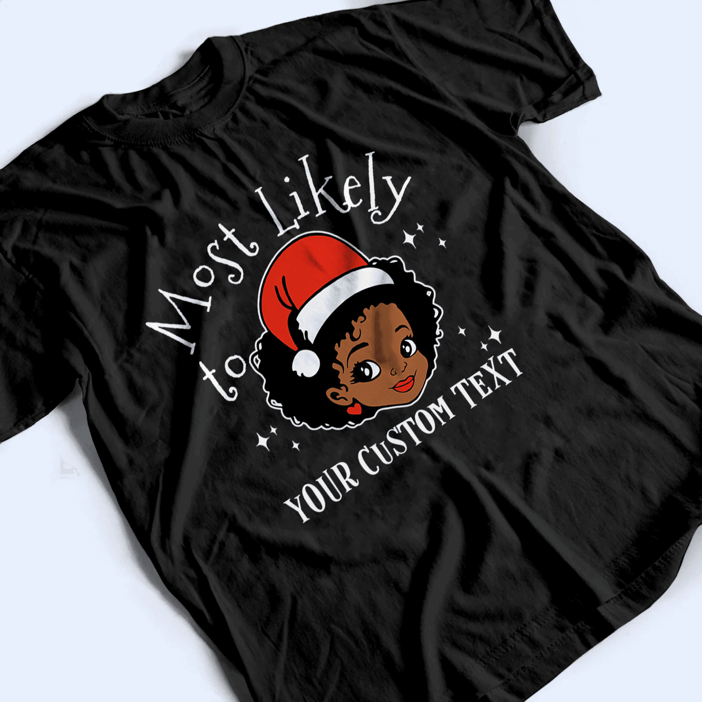 Black Santa Melanin Christmas - Personalized Custom Youth T Shirt - Funny Gift for Black Family, Black Women, Black Men, African American Gifts