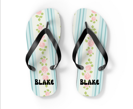 Customizable: Floral Flip Flops | Stylish Summer Sandals | Beach Footwear | Vacation Essentials | Poolside Comfort | Garden Party Sandals