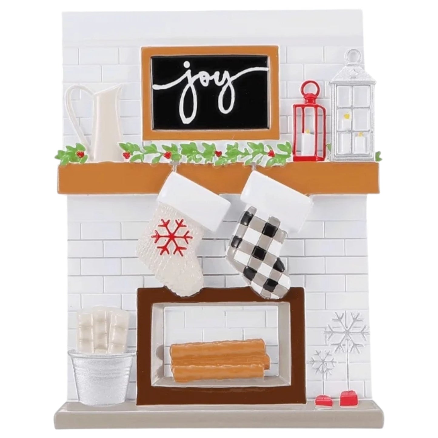 Fireplace Mantle Family of 2 Ornament