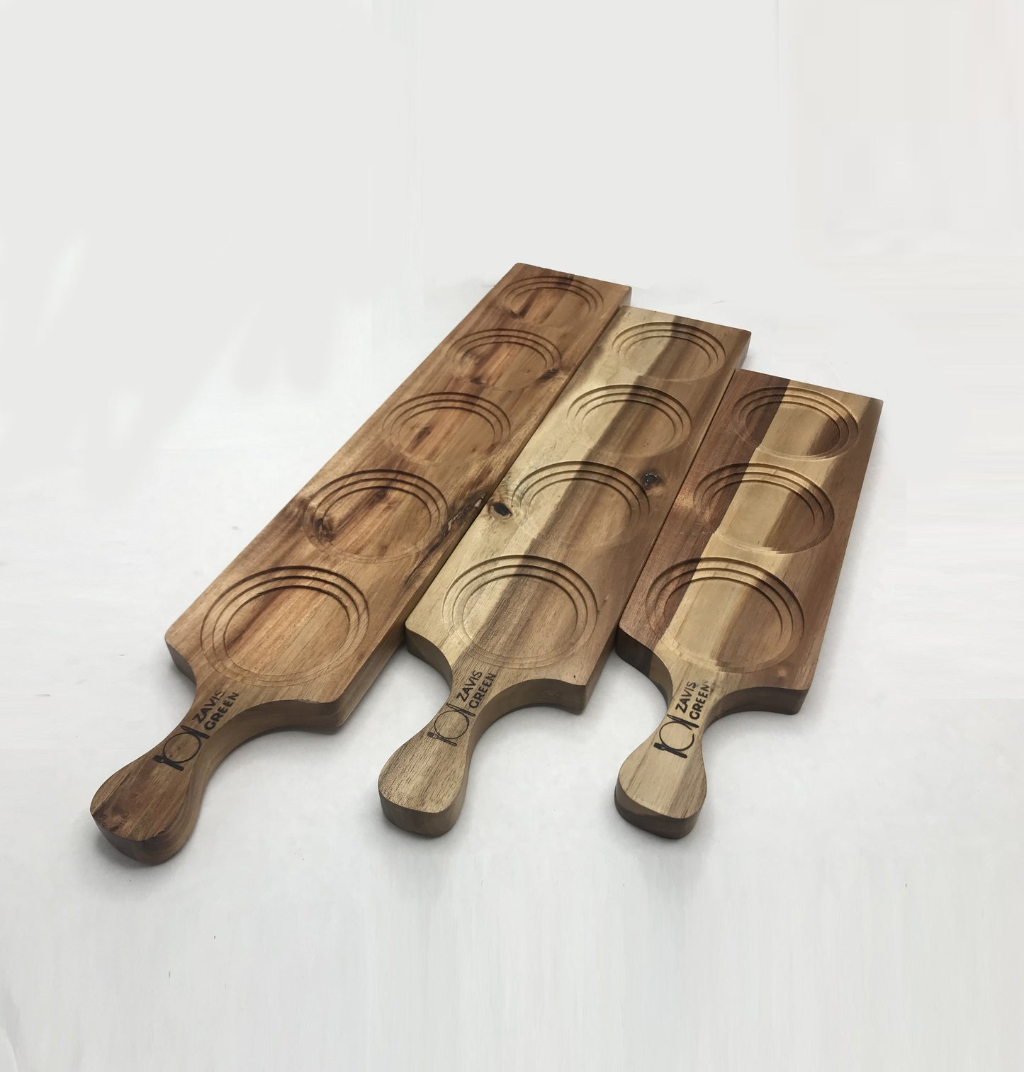 Zavis Green Acacia Wood 3 Hole Double sided Flight Board 14" |