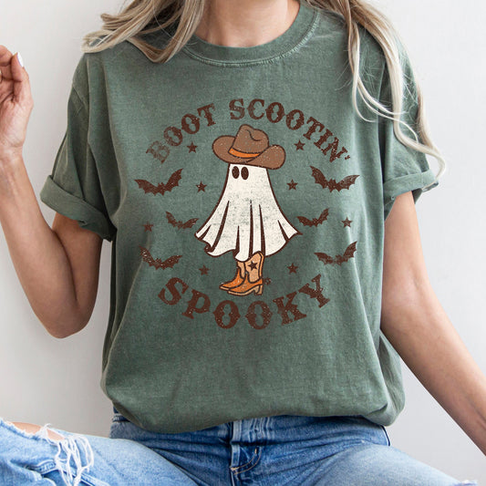 Boot Scooting Spooky Retro Ghost Comfort Colors Tshirt