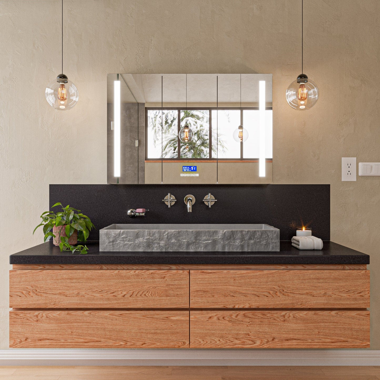 ALFI brand AB1035 8" Widespread Wall-Mounted Cross Handle Faucet