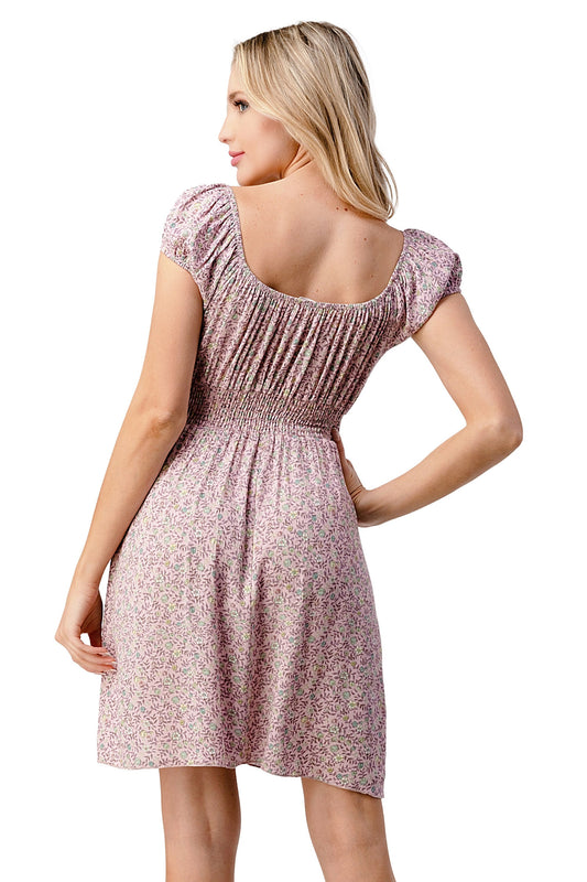 Bow Tie Front Cap Sleeves Emma Dress Daisy Floral | Apparel | Kitchen + Metal